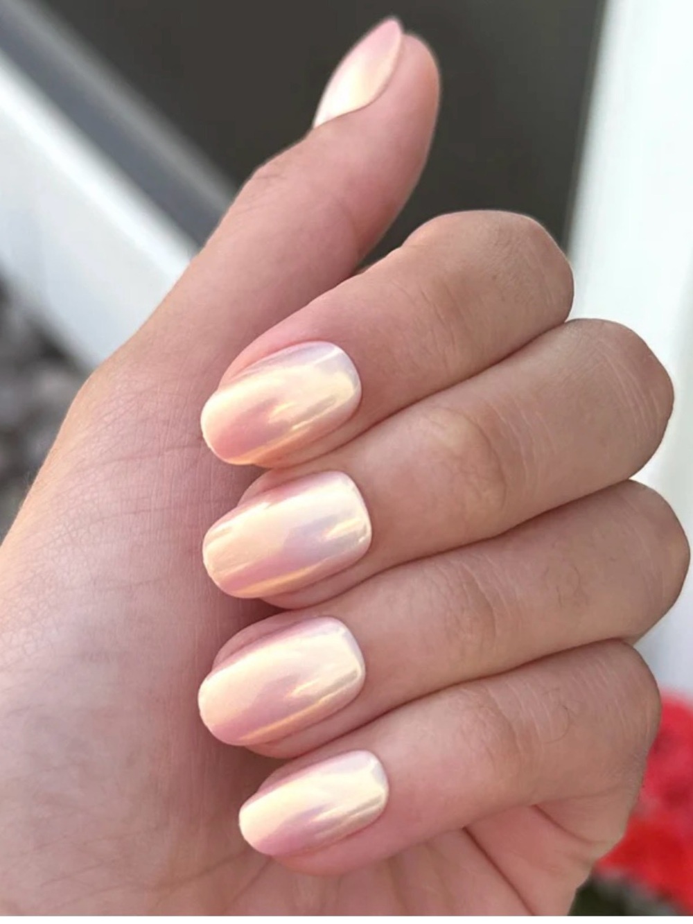 Olive and June - sunset gradient - short round press on nails